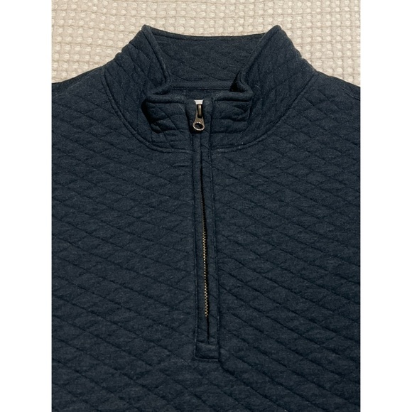 Billy Reid Diamond Quilt Half Zip Sweater Men’s Carbon Blue XXL Pullover - Picture 11 of 16